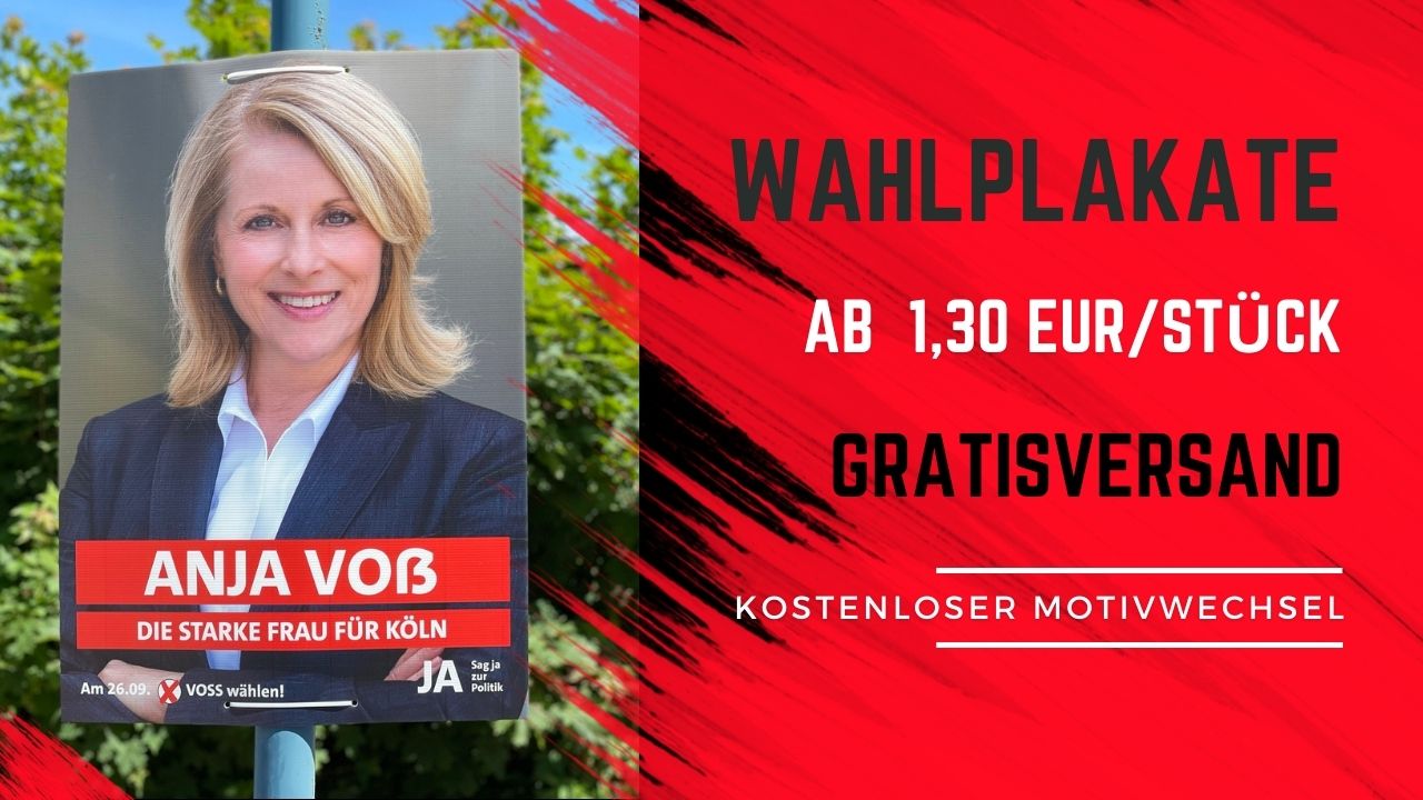 Wahlplakate drucken lassen auf Hohlkammerplatte mit kostenlosem Motivwechsel