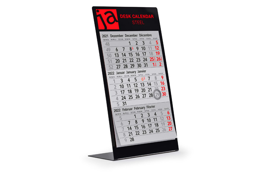 Tischkalender Edelstahl Typ Schwarz