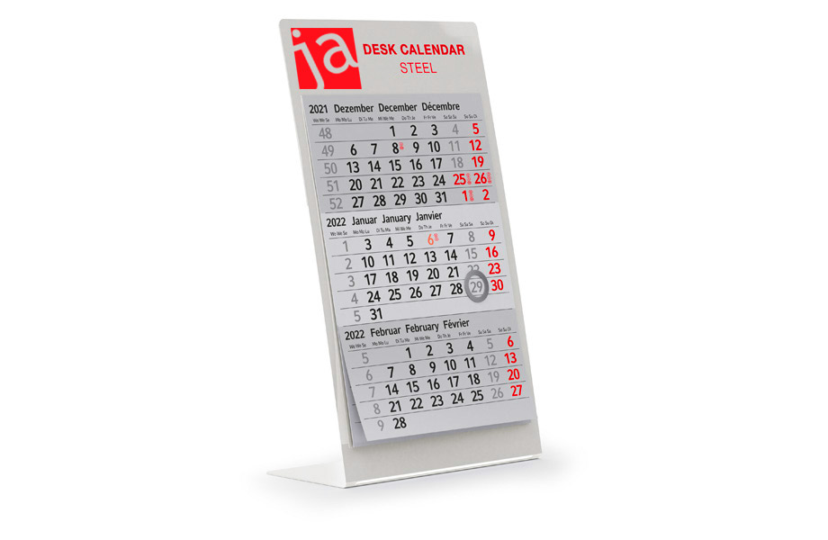 Tischkalender Edelstahl Typ Grau